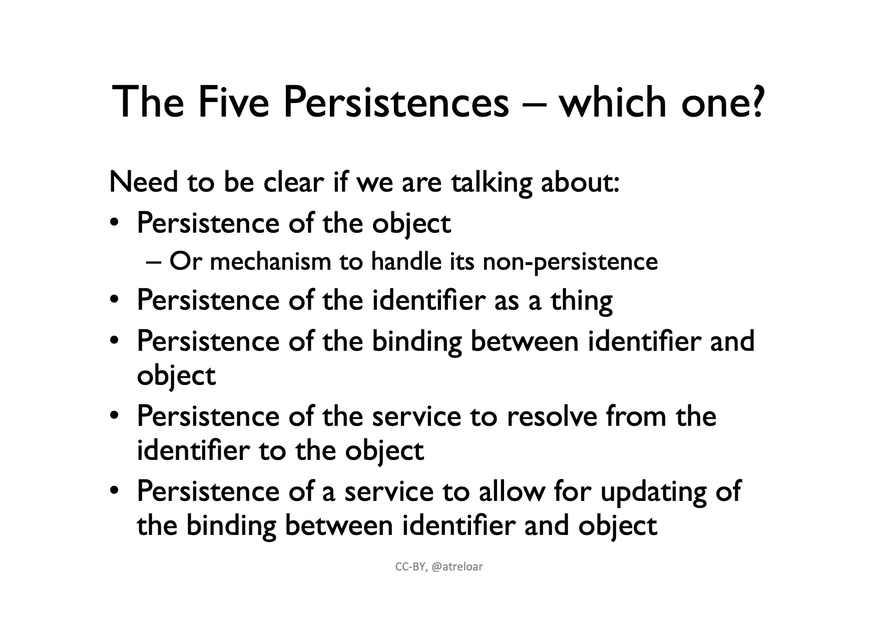 Five Persistences slide